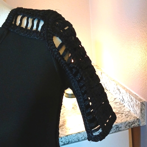 🍸Valiant Paris black bodycon mini cocktail dress size S - Picture 5 of 14